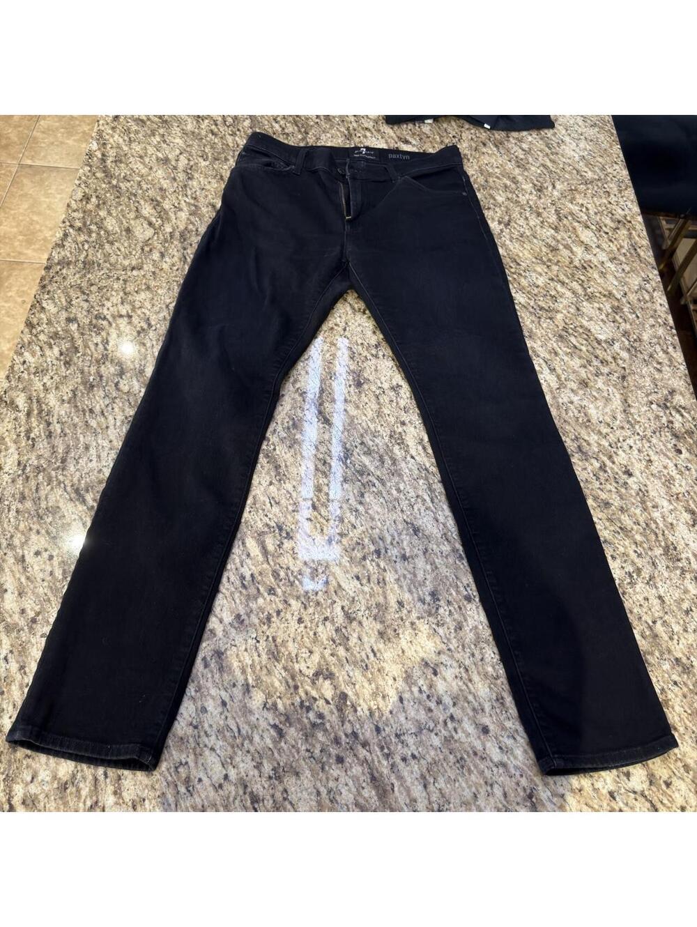 7 For All Mankind Men's Black and Navy Jeans
